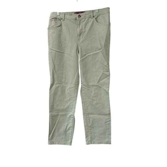 Gloria Vanderbilt Womens Jeans High Rise Size 14 Short Light Green - Picture 1 of 8